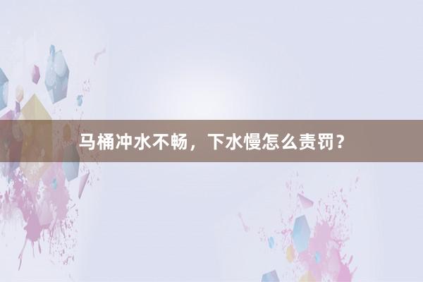 马桶冲水不畅，下水慢怎么责罚？