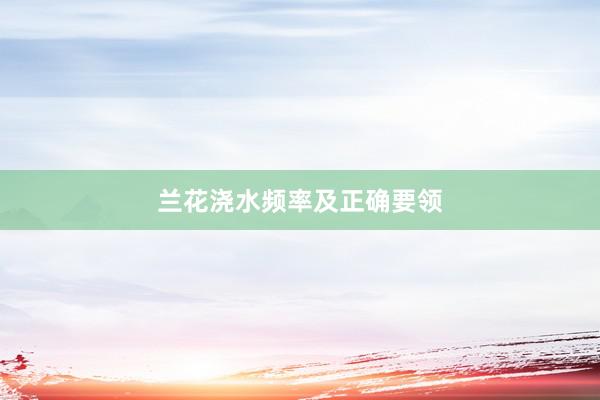 兰花浇水频率及正确要领